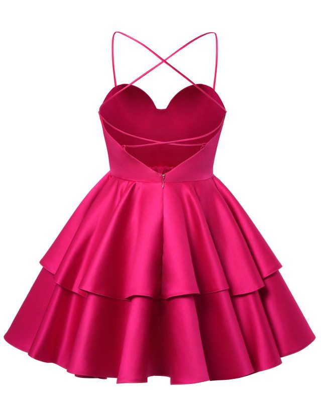 Simple Red Spaghetti Straps Mini Short Prom Homecoming Dresses,Party Dress,CM1006