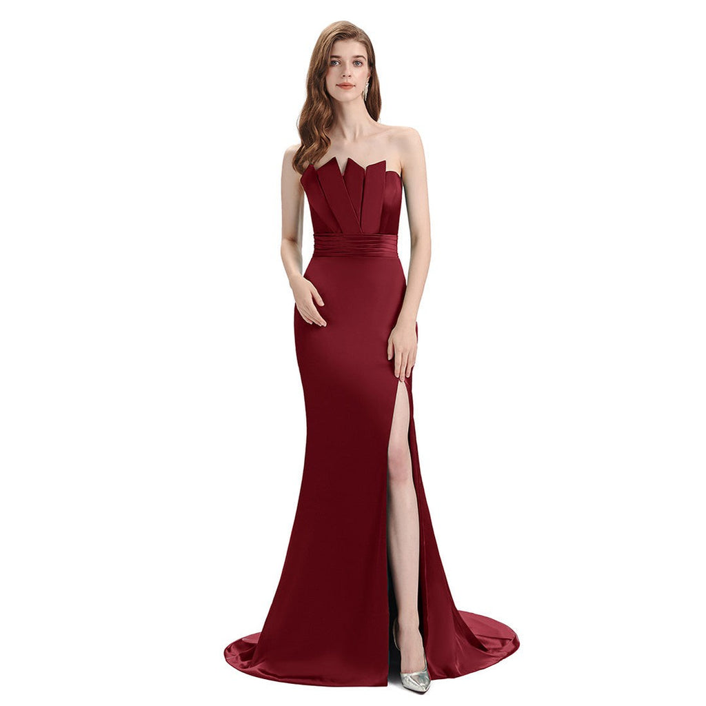 Mismatched Burgundy Mermaid Cheap Bridesmaid Dresses Online, WG813