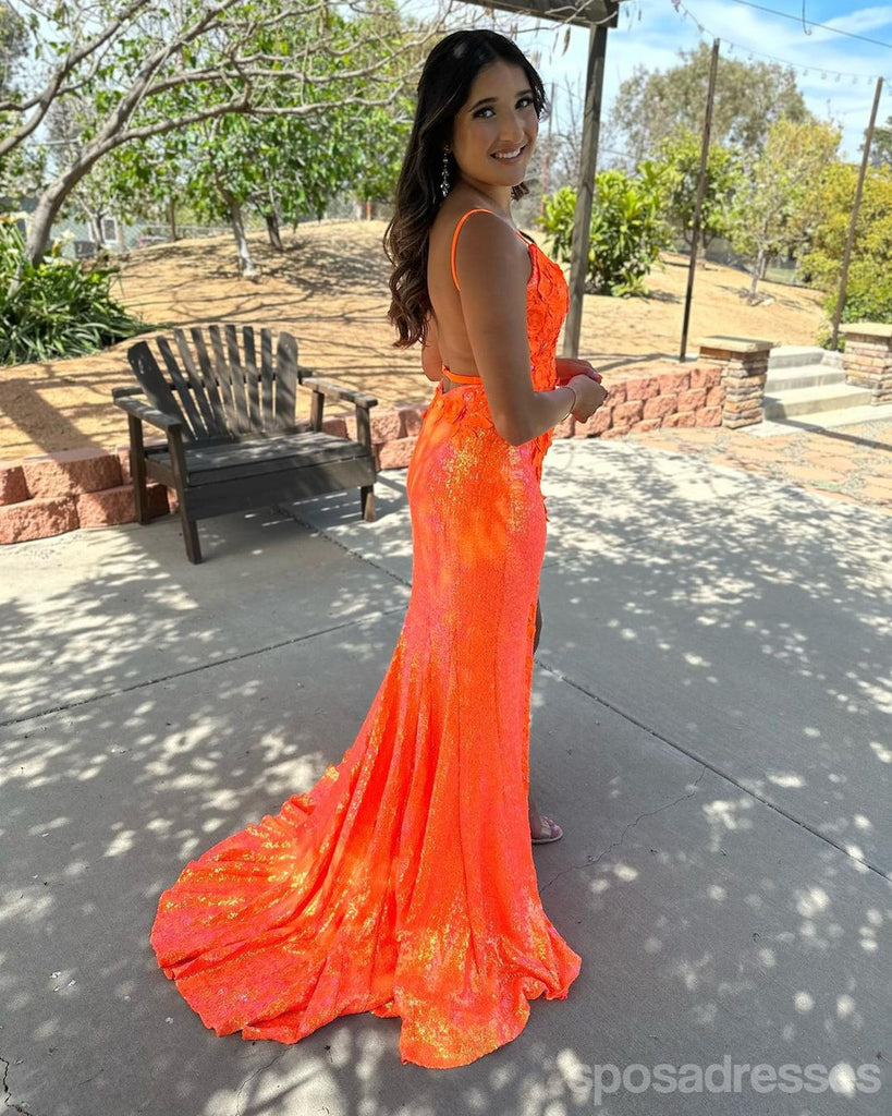 Gorgeous Orange Mermaid Maxi Long Party Prom Dresses Ideas,Evening Gowns,13629