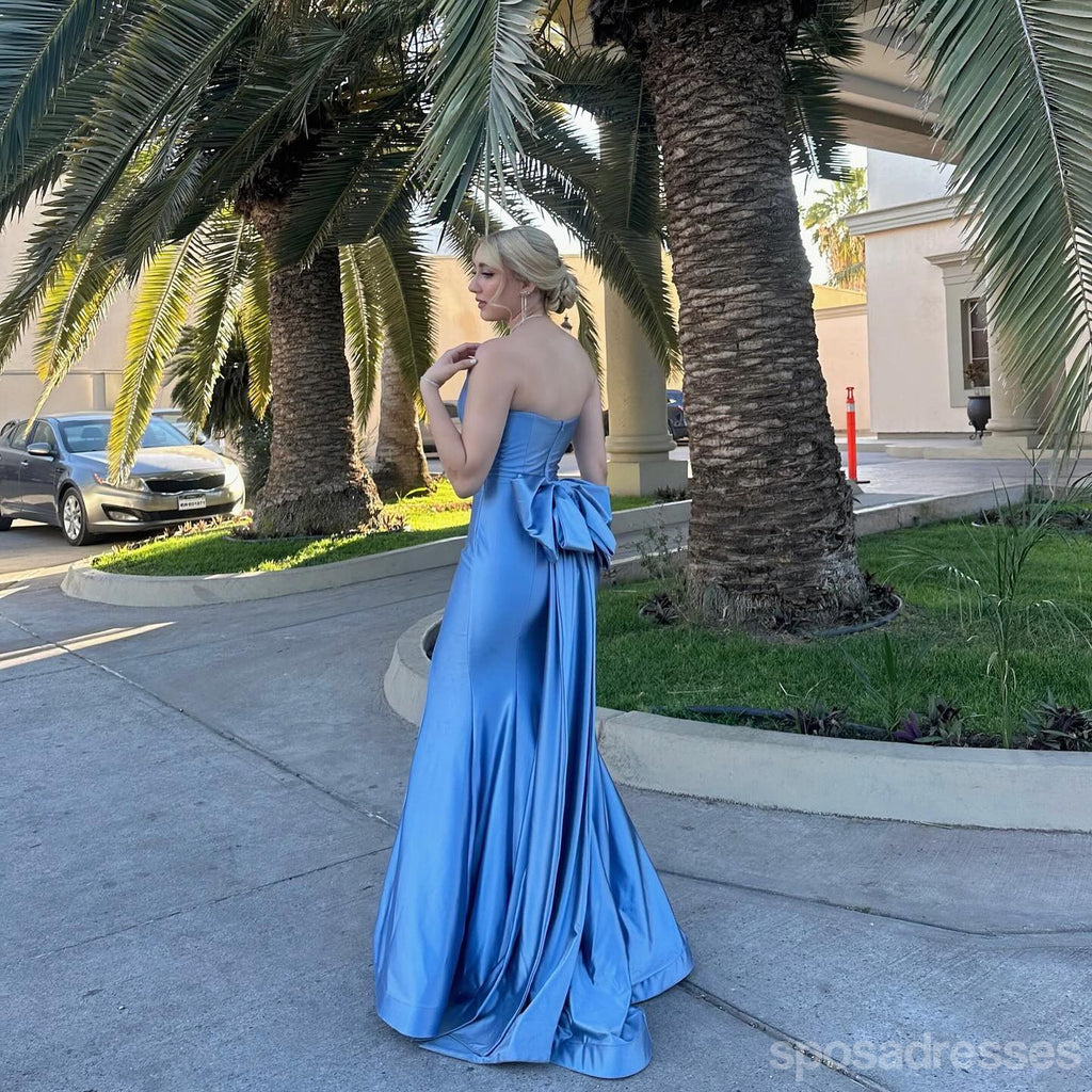 Sexy Blue Mermaid Strapless Long Party Prom Dresses Ideas,Evening Gowns,13647