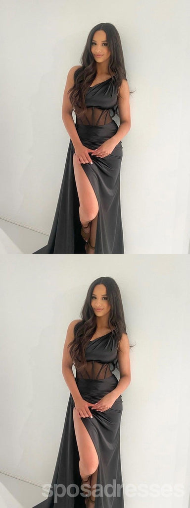 Sexy Mermaid One Shoulder Side Slit Maxi Long Party Prom Dresses,Evening Dress,13378