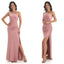 Robes de demoiselle d'honneur longues sirène rose pas cher simple en ligne, WG548