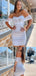 Sexy White Mini Short Prom Tight Homecoming Dresses,Party Dress,CM999