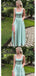 Elegant Mint Green A-line Square Neckline Maxi Long Party Prom Dresses,Evening Dress,13508