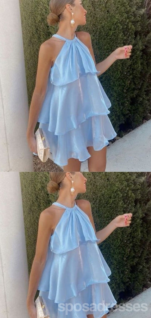 Cute Blue A-line A-line Mini Short Prom Homecoming Dresses,CM996