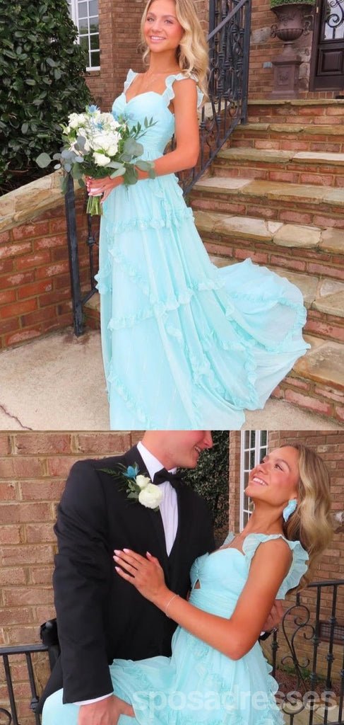 Elegant Blue A-line Sweetheart Maxi Long Party Prom Dresses,Evening Dress,13513