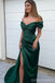 Sexy Green Mermaid Off Shoulder Side Slit Long Party Prom Dresses,Evening Dress,13352