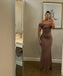 Sexy Brown Mermaid Off Shoulder Maxi Long Party Prom Dresses,Evening Gowns,13581