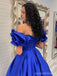 Gorgeous Blue A-line Off Shoulder Sweetheart Maxi Long Party Prom Dresses,Evening Dress,13510