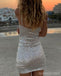 Sexy Sheath Spaghetti Straps V-neck Short Prom Homecoming Dresses,CM964