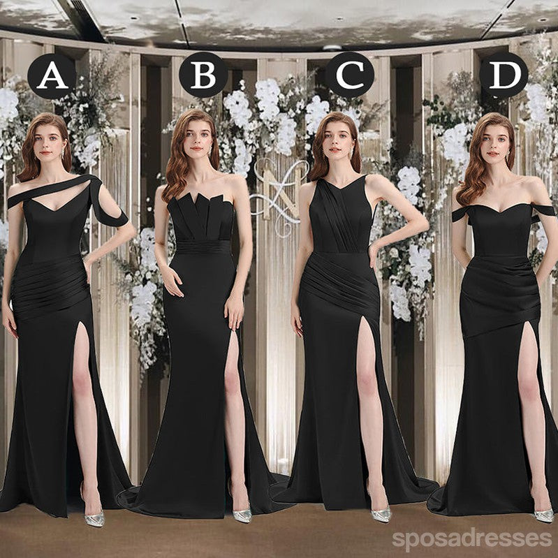 Mismatched Black Mermaid Cheap Bridesmaid Dresses Online, WG932