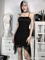 Black A-line Spaghetti Straps Short Homecoming Dresses,Cheap Short Prom Dresses,CM948