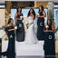 Mismatched Black Mermaid Maxi Long Bridesmaid Dresses For Wedding,WG1764