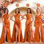 Mismatched Burnt Orange Mermaid Maxi Long Bridesmaid Dresses,Party Dress, WG1882