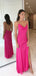 Sexy Sheath Spaghetti Straps Side Slit Maxi Long Party Prom Dresses,Evening Dress,13480