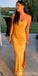 Sexy Marigold Mermaid Spaghetti Straps Long Party Prom Dresses,Evening Dress,13360