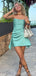 Sexy Green Strapless Mini Short Prom Homecoming Dresses,Party Dress,CM1026