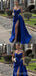 Sexy Blue A-line High Slit Long Party Prom Dresses Ideas,Evening Gowns,13683