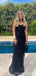 Sexy Black Sheath Spaghetti Straps Maxi Long Party Prom Dresses,Evening Dress,13471