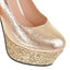 Fashion High Heels Round Pointed Toe Sequin Wedding Bridal Shoes, S035