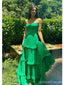 Sexy Green A-line Spaghetti Straps Maxi Long Party Prom Dresses,Evening Dress,13441