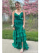 Sexy Green Mermaid V-neck Maxi Long Party Prom Dresses Ideas,Evening Gowns,13610