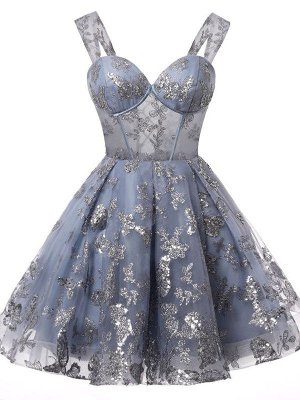 Cute Grey A-line Sweetheart Mini Short Prom Homecoming Dresses,Party Dress,CM1003