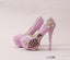 Handmade High Heels Round Toe Pearls Crystal Wedding Shoes, S0038