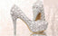 High Heels Handmade Fully Rhinestone Pointed Toe Crystal Wedding Shoes, S031