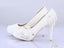 Lace Pearls Women Wedding Bridal Shoes With Pointed Toes, S019