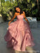 Pretty Pink A-line Strapless Maxi Long Party Prom Dresses Ideas,Evening Gowns,13617