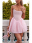 Cute A-line Pink Spaghetti Straps Short Prom Homecoming Dresses Online,CM965