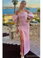 Elegant Pink Mermaid Off Shoulder Maxi Long Party Prom Dresses,Evening Gowns,13563