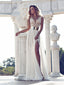 Cap Sleeves Prom Dresses, Sexy V-neck Slit Wedding Party Dresses, Popular Prom Dress, WD0121