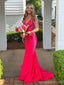 Sexy Red Mermaid V-neck Long Party Prom Dresses Ideas,Evening Gowns,13662