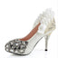 Popular Handmade Rhinestone High Heels Pointed Toe Crystal Wedding Shoes, S002