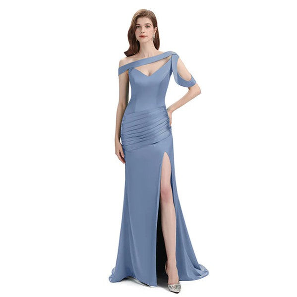 Mismatched Slate Blue Mermaid Cheap Bridesmaid Dresses Online, WG1081