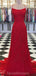 Sexy rote Spitze Meerjungfrau langen Abend Ball Kleider, Abend Party Ball Kleider, 12318
