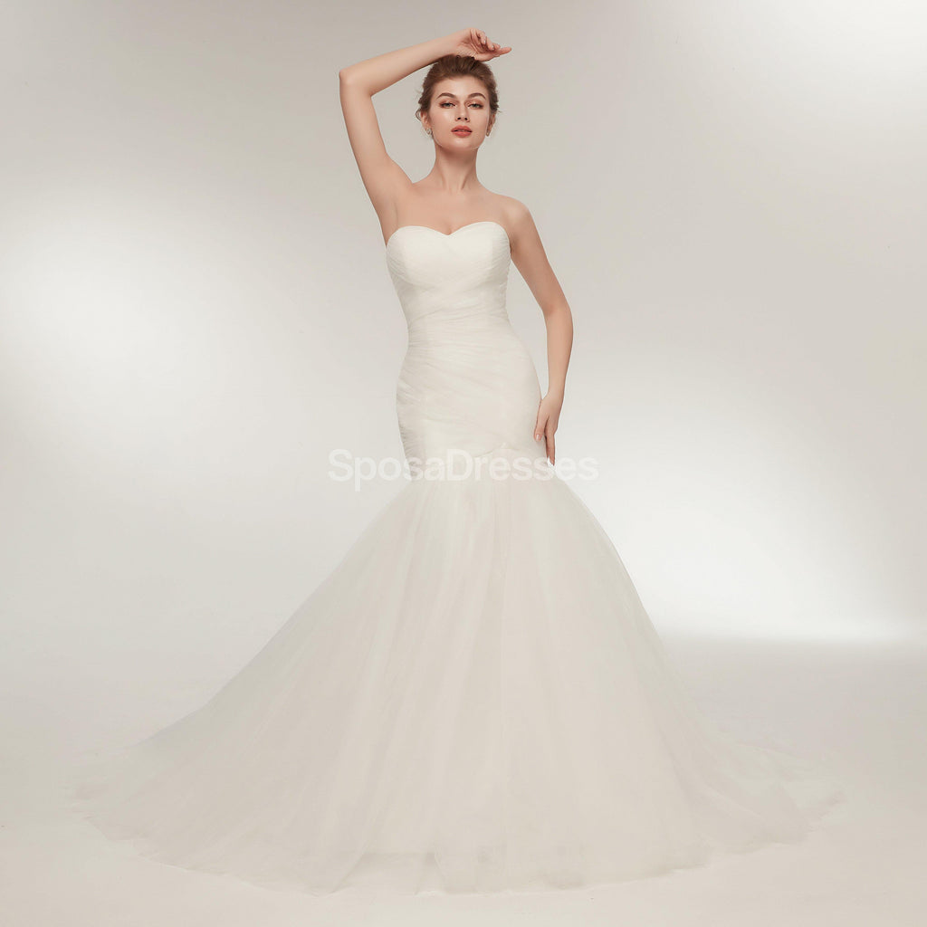 Querida tule sereia simples vestidos de casamento baratos on-line, vestidos de noiva baratos, WD567