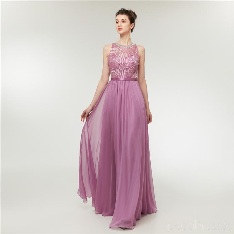 Jewel Purple Beaded Cheap Long Robes de bal de soirée, Robes de soirée, 12001