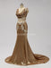 V Λαιμό Δείτε Μέσα από Χρυσό Πούλιες Γοργόνα Φθηνά Παράνυμφος Φορέματα σε απευθείας Σύνδεση, WG599