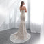 Vestidos de noiva baratos em linha reta com decote em renda da sereia, vestidos de noiva exclusivos, WD572