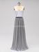 Robes de demoiselle d'honneur pas chères décontractées blanches et grises en ligne, WG601