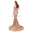 Fora do ombro Sparkly Gold Sequin Mermaid Evening Prom Dresses, Evening Party Prom Dresses, 12105