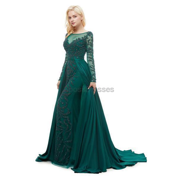 Σμαραγδένια Πράσινα Μακρυμάνικα Μακρυμάνικα Φορέματα Βραδινό Prom, Βραδινά Φορέματα Prom, 12051