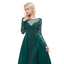Robes de bal de soirée à manches longues vert émeraude fortement perlées, robes de bal de soirée, 12051