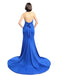 Προκλητικά Backless Βασιλικά Μπλε Φορέματα Χορού Βραδιού Γοργόνων Μακριά, Φτηνά Γλυκά 16 Φορέματα Συνήθειας, 18549