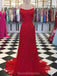 Robes de bal de soirée sirène sexy en dentelle rouge longue, robes de soirée, 12318