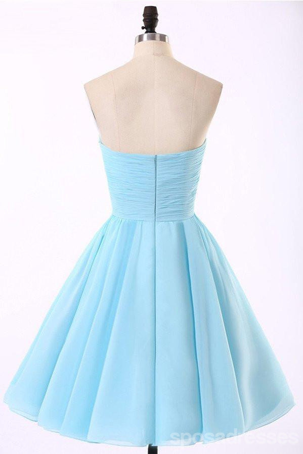 robes de bal de fin d'année de la Mignonne Bleue légère de Chiffon bon marché, CM0018