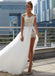 Hors épaule voir à travers des robes de mariée pas cher en ligne, robes de mariée une ligne fendue latérale, WD444